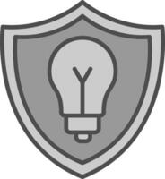 Shield Line Filled Greyscale Icon Design vector