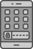 Mobile Line Filled Greyscale Icon Design vector