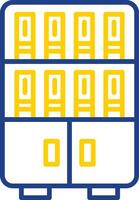 Bookshelf Line Two Colour Icon Design vector