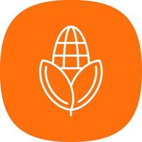 Corn Line Curve Icon Design vector