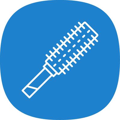 Hairbrush Line Curve Icon Design