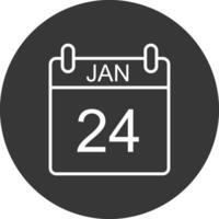 January Line Inverted Icon Design vector