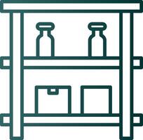 Shelves Line Gradient Icon vector