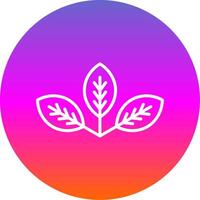 Leaf Line Gradient Circle Icon vector