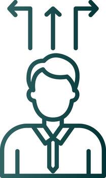 Decision Making Line Gradient Icon vector