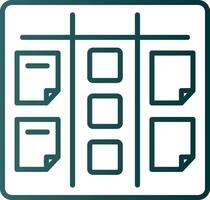 icono de gradiente de línea kanban vector