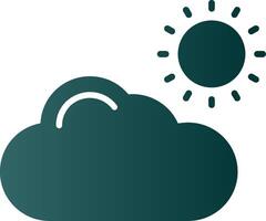 nube glifo degradado icono vector