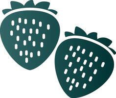 Strawberries Glyph Gradient Icon vector