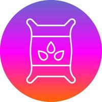 Seed Bag Line Gradient Circle Icon vector