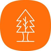 Tree Line Curve Icon Design vector