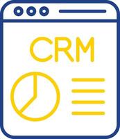 crm línea dos color icono diseño vector