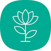 Lotus Flower Line Curve Icon Design vector