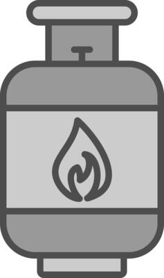 Gas Cylinder Line Filled Greyscale Icon Design