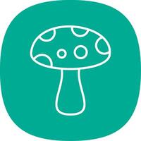 Mushroom Line Curve Icon Design vector
