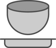 Bowl Line Filled Greyscale Icon Design vector