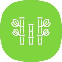 Bamboo Line Curve Icon Design vector