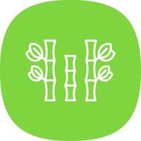 Bamboo Line Curve Icon Design vector