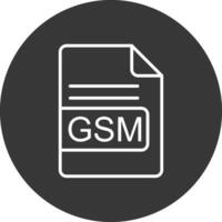 gsm archivo formato línea invertido icono diseño vector