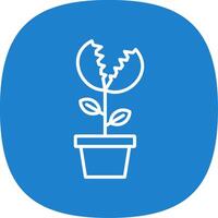 Venus Flytrap Line Curve Icon Design vector