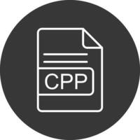 cpp archivo formato línea invertido icono diseño vector