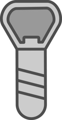 Bottle Opener Line Filled Greyscale Icon Design