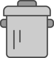 Pot Line Filled Greyscale Icon Design vector