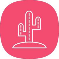 Cactus Line Curve Icon Design vector