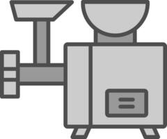 Meat Grinder Line Filled Greyscale Icon Design vector