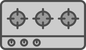 Hob Line Filled Greyscale Icon Design vector