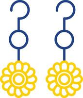 Earrings Line Two Colour Icon Design vector