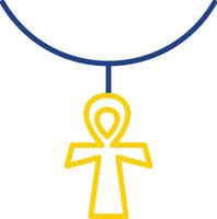 Ankh Line Two Colour Icon Design vector