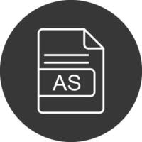 AS File Format Line Inverted Icon Design vector
