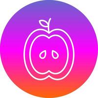 manzana línea degradado circulo icono vector