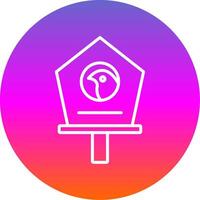 Bird House Line Gradient Circle Icon vector