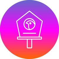 Bird House Line Gradient Circle Icon vector