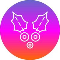Holly Line Gradient Circle Icon vector