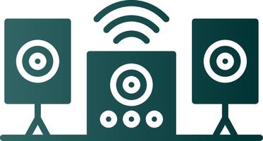 Audio System Glyph Gradient Icon vector