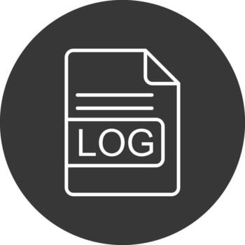 LOG File Format Line Inverted Icon Design vector