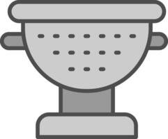 Sieve Line Filled Greyscale Icon Design vector