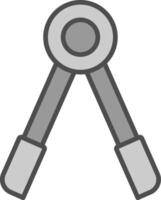 Tongs Line Filled Greyscale Icon Design vector