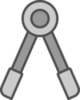 Tongs Line Filled Greyscale Icon Design vector