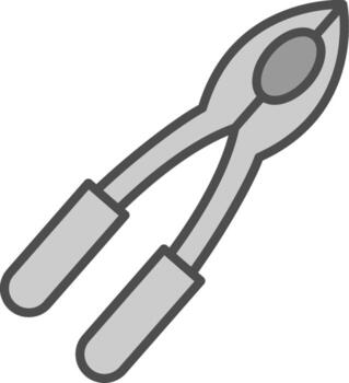 cascanueces línea lleno escala de grises icono diseño vector