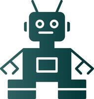 icono de gradiente de glifo de robot vector