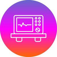 ecg dispositivo línea degradado circulo icono vector