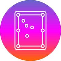Pool Table Line Gradient Circle Icon vector
