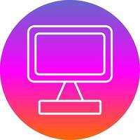 Monitor Screen Line Gradient Circle Icon vector