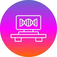 Dna Strand Line Gradient Circle Icon vector