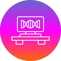 Dna Strand Line Gradient Circle Icon vector