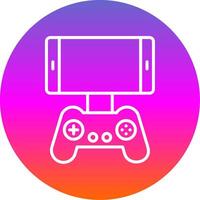 Mobile Game Line Gradient Circle Icon vector