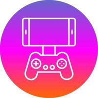 Mobile Game Line Gradient Circle Icon vector